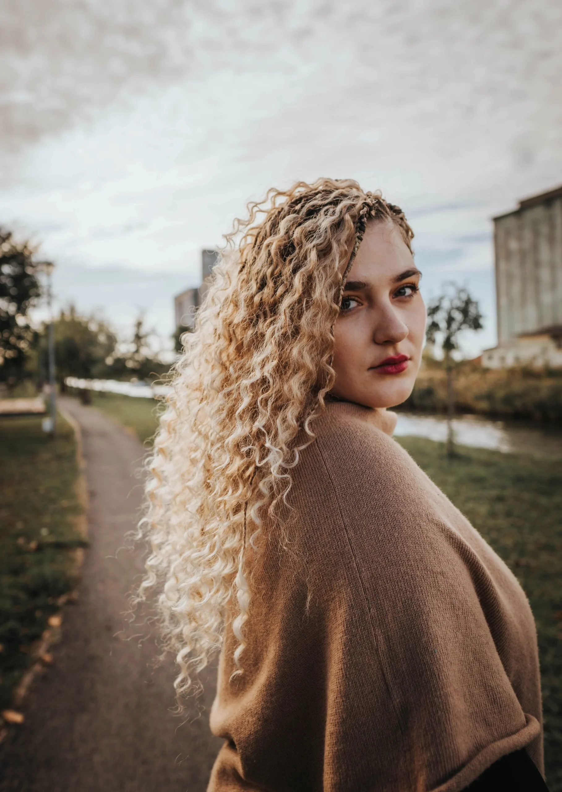 Girl with crochet hair