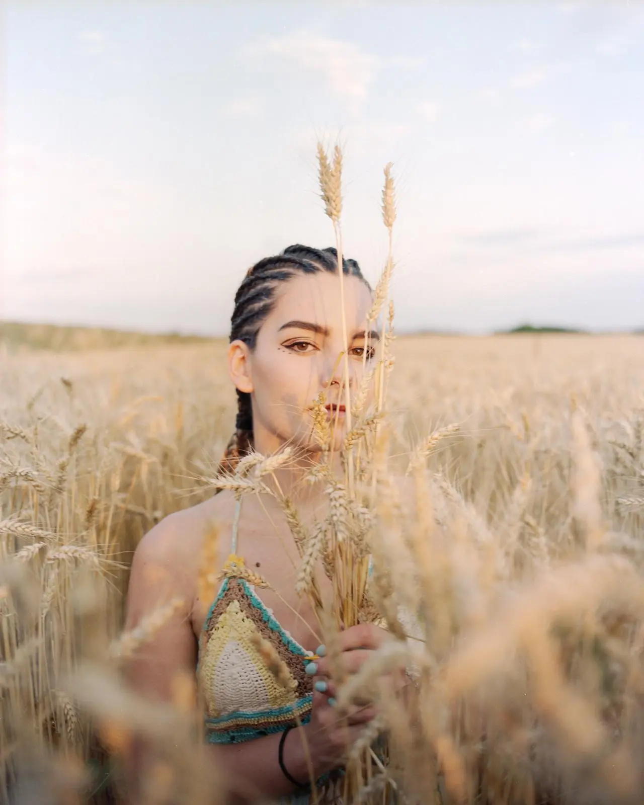 girl with braids in nature