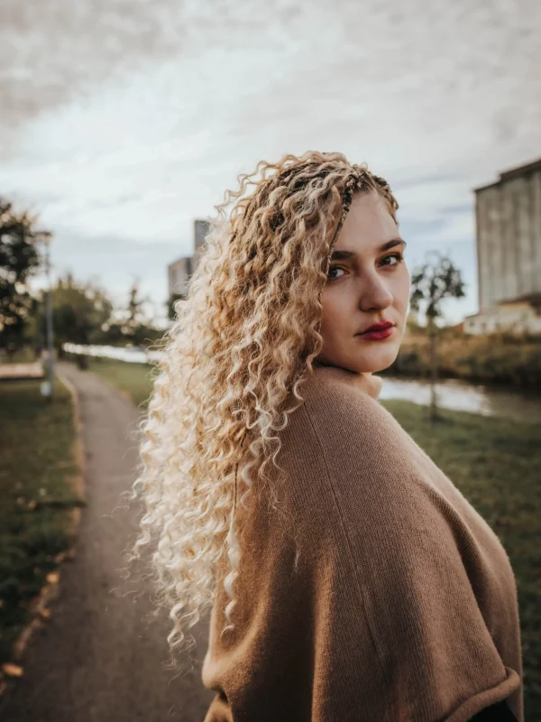Girl with crochet hair